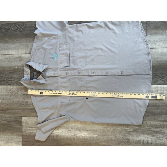 Mossy Oak Fishing Shirt Men's Size XXL Button up Short Sleeve Gray - Picture 12 of 14